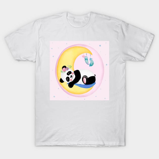 Baby Panda bear girl is dreaming T-Shirt by CalliLetters